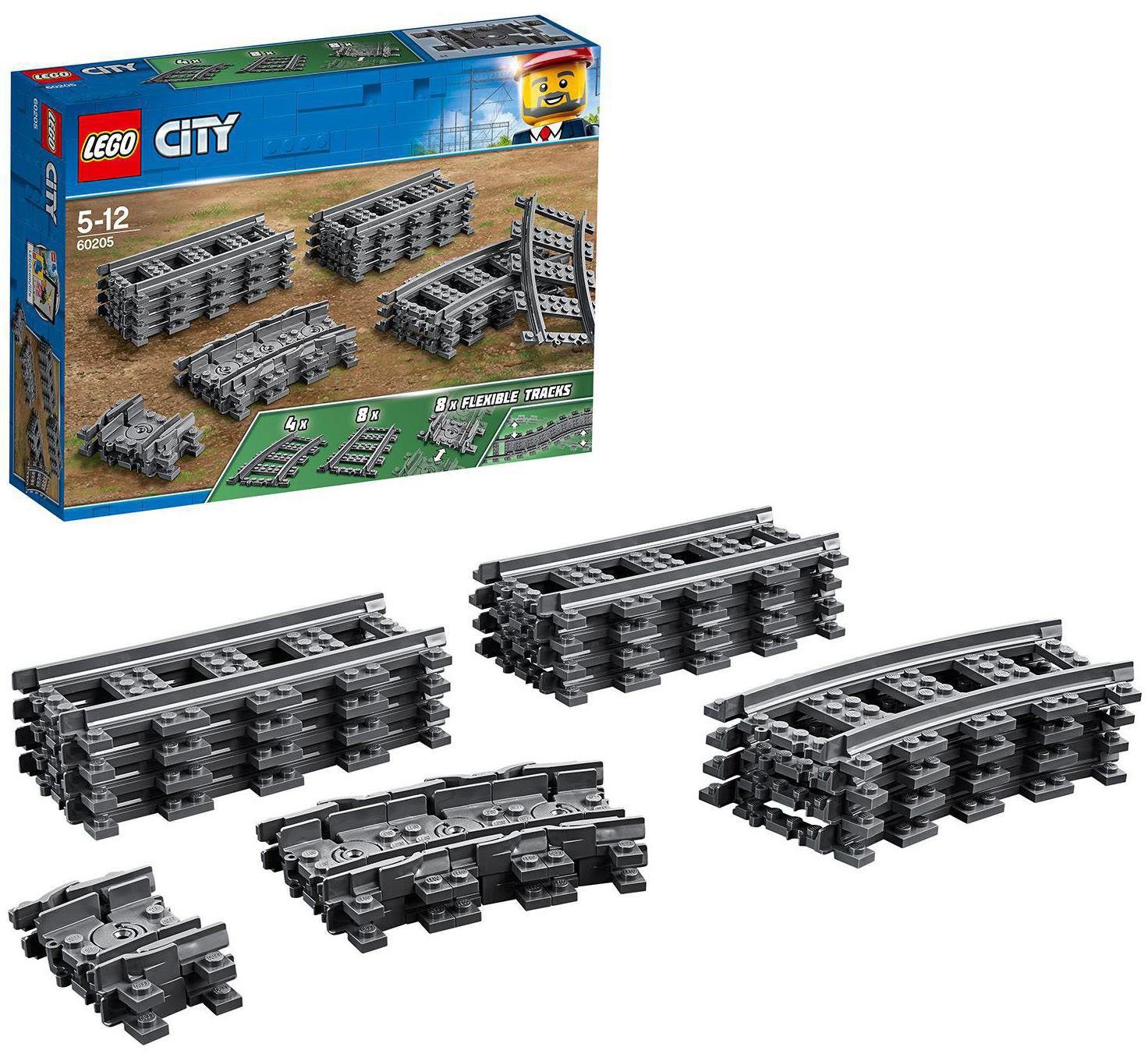 LEGO® Konstruktionsspielsteine Schienen (60205), LEGO® City, St), (20 in Made Europe