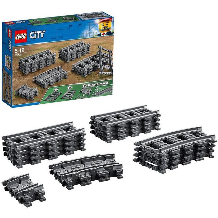 LEGO® Konstruktionsspielsteine Schienen (60205) LEGO® City (20 St) Made in Europe