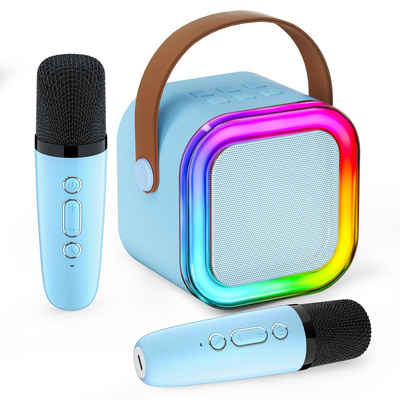 REDOM Tragbare Bluetooth Karaoke Maschine mit 2 Mikrofonen und Lautsprecher 3 Karaoke-Maschine (Bluetooth, für Kinder und Erwachsene mit Stimme wechselnde Effekte LED-Lichter)