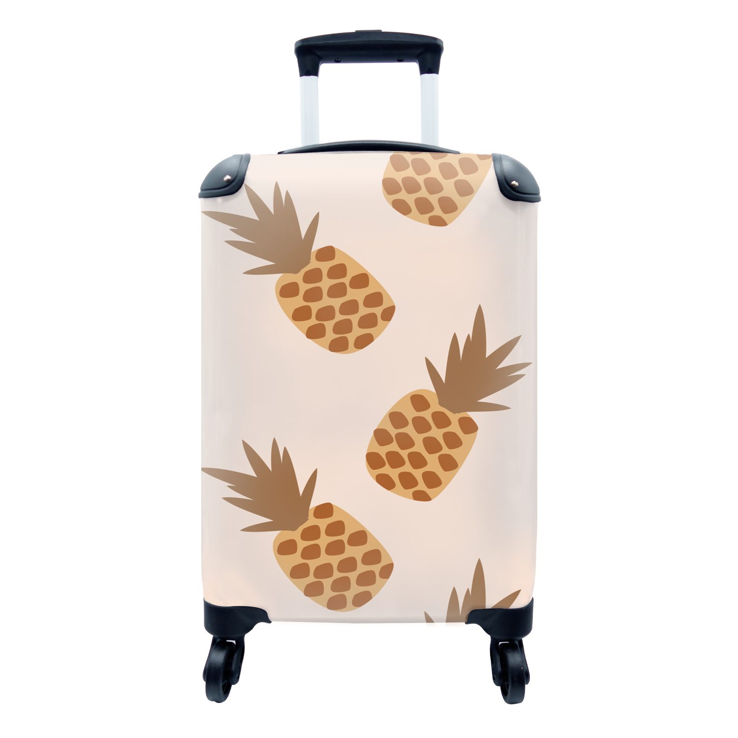 MuchoWow Handgepäckkoffer Sommer - Ananas - Muster, 4 Rollen, Reisetasche mit rollen, Handgepäck für Ferien, Trolley, Reisekoffer