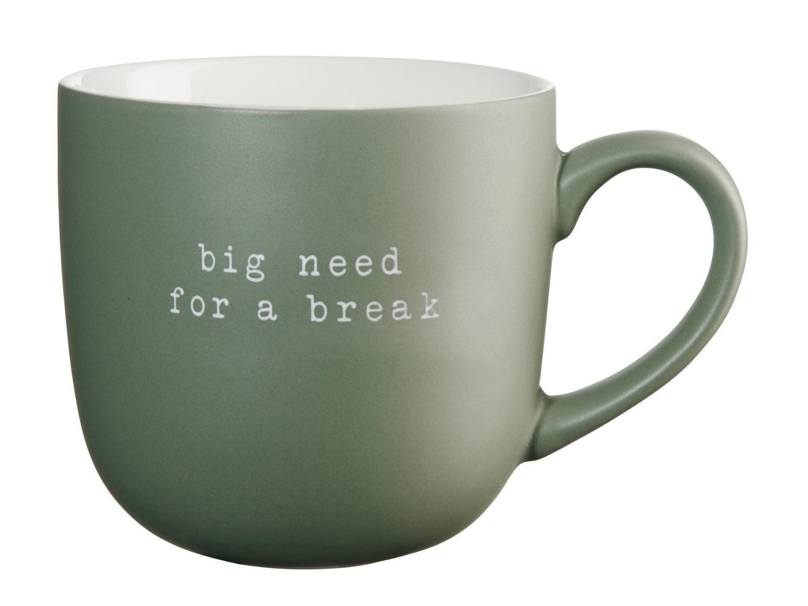 ASA SELECTION Becher hey! Henkelbecher big need for a break 0,6l, New Bone China