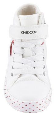 Geox JR CIAK GIRL Sneaker mit süßen Herzchenmotiv, Freizeitschuh, Halbschuh, Schnürschuh