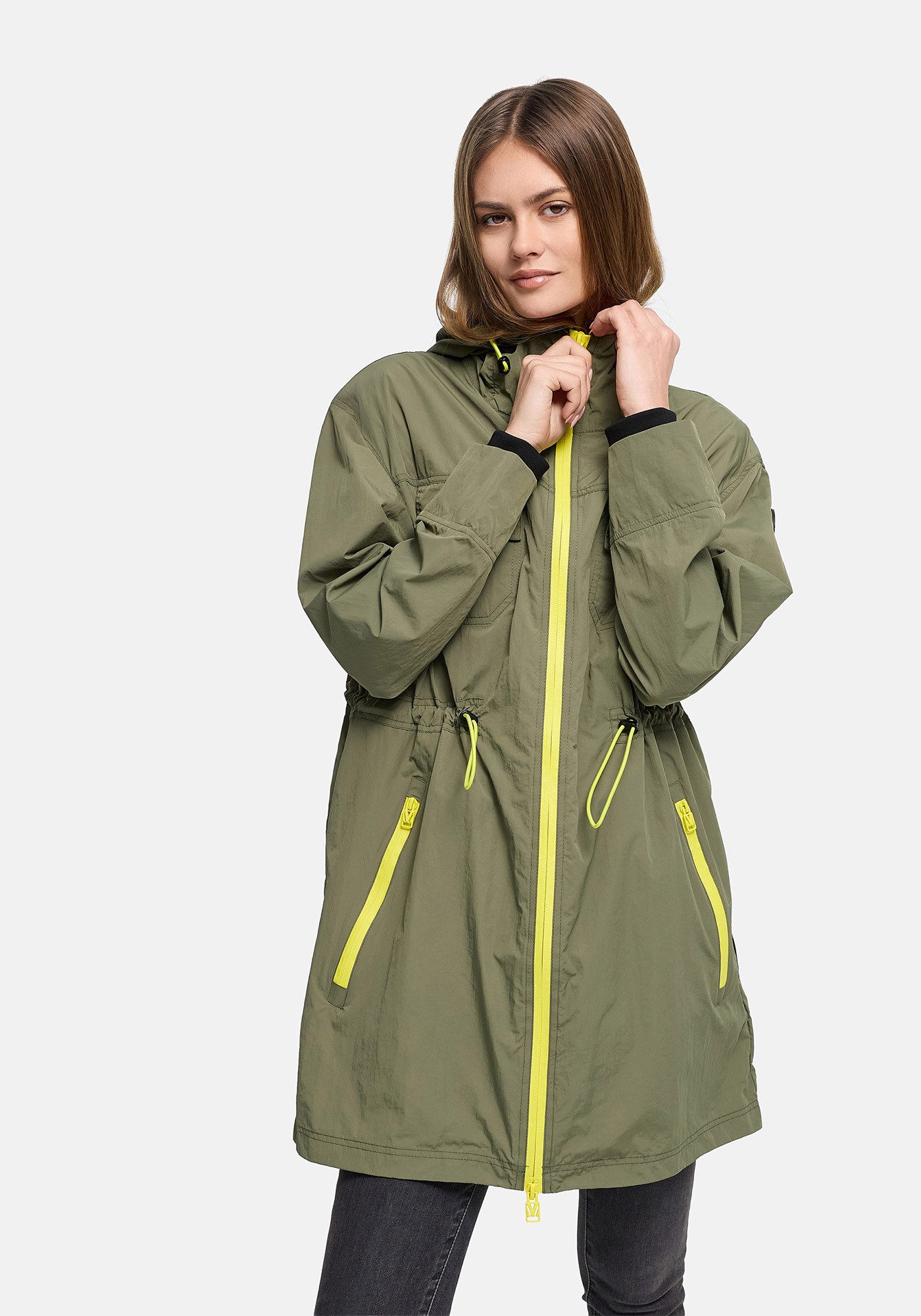 Marikoo Outdoorjacke Trüffelbonbon Funktionale Outdoorjacke mit Kapuze und Kordelzug