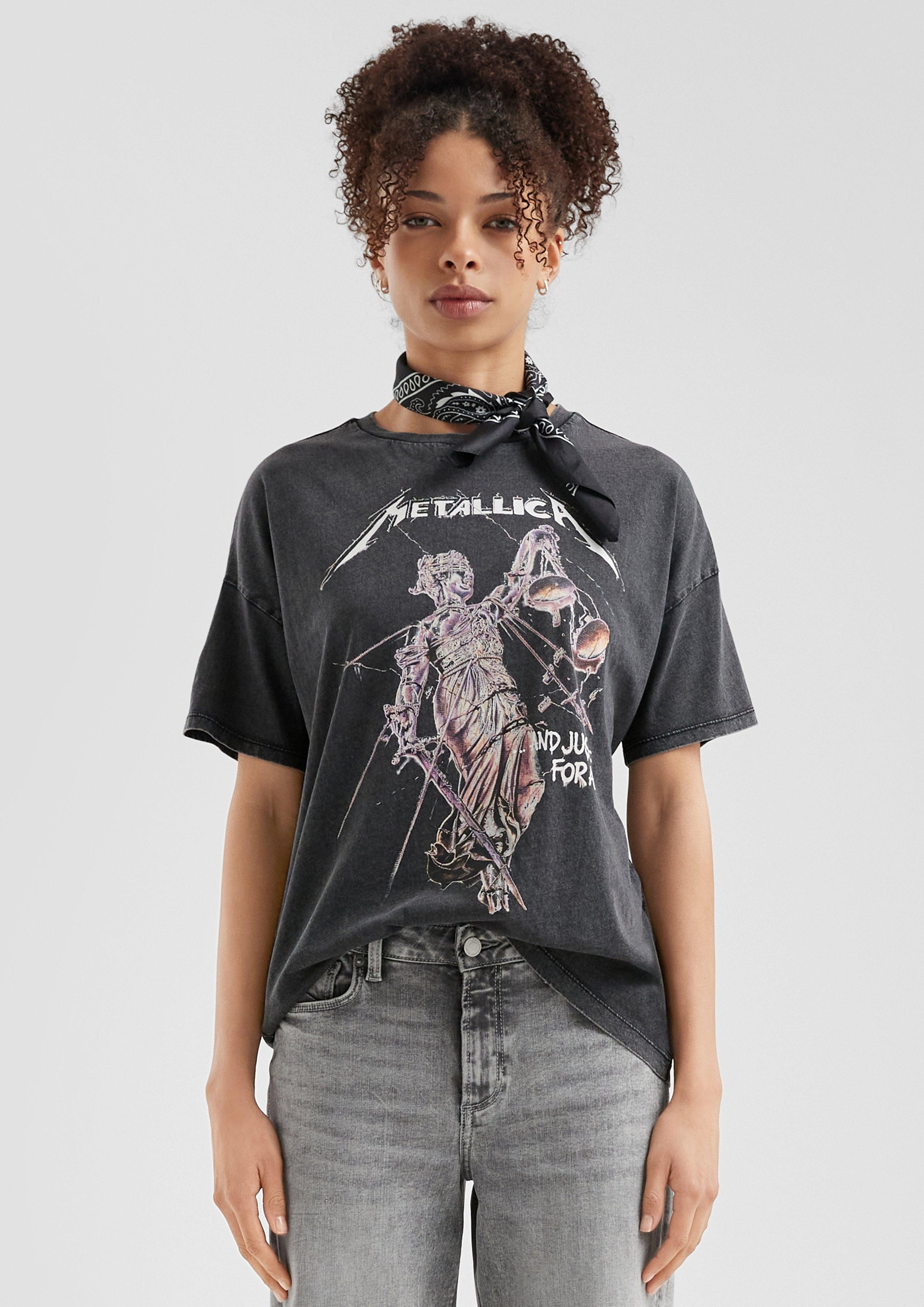 QS Kurzarmshirt Metallica® Band-Shirt mit Wascheffekt günstig online kaufen
