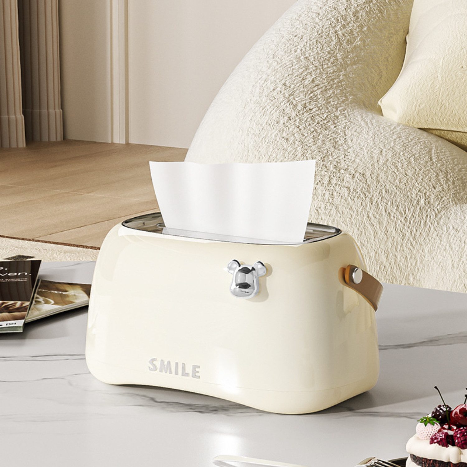 BYSURE Feuchttücherbox (1 St), Taschentuchbox geeignet für Badezimmer, Schlafzimmer, Wohnzimmer