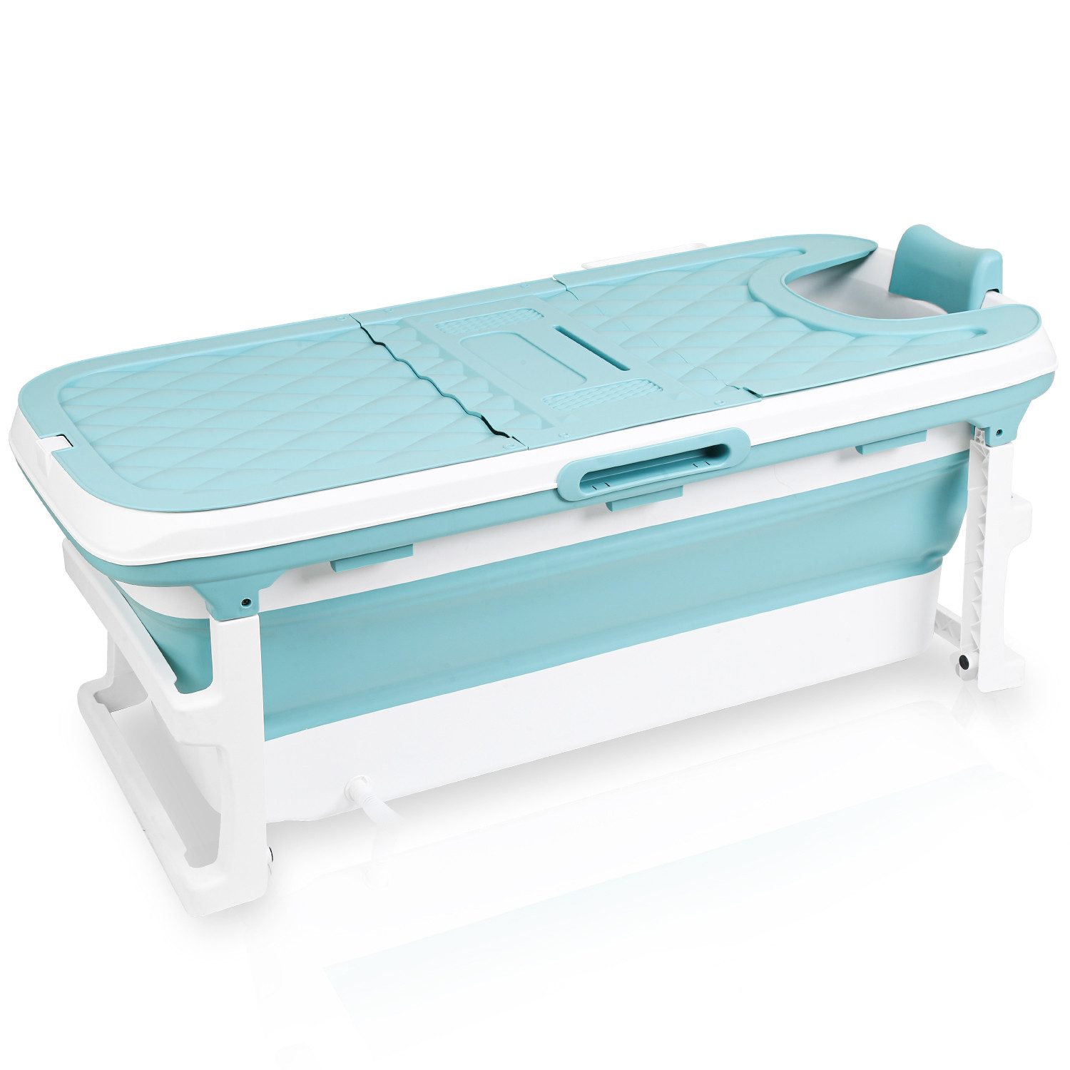 Clanmacy Badewanne Faltbare Badewanne Erwachsene Klappbadewanne blau 128cm