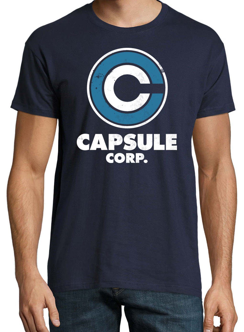 Youth Designz T-Shirt Capsule Frontprint Shirt trendigem mit Corp Herren Navyblau