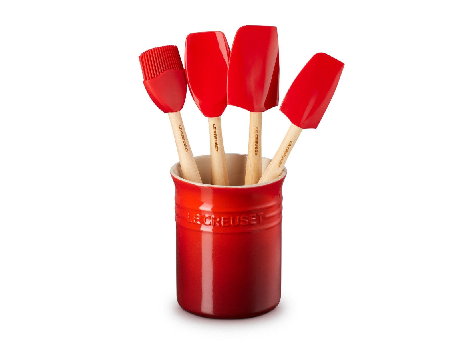 LE CREUSET Küchenspachtel Craft Kochkelle kirschrot Set 5tlg