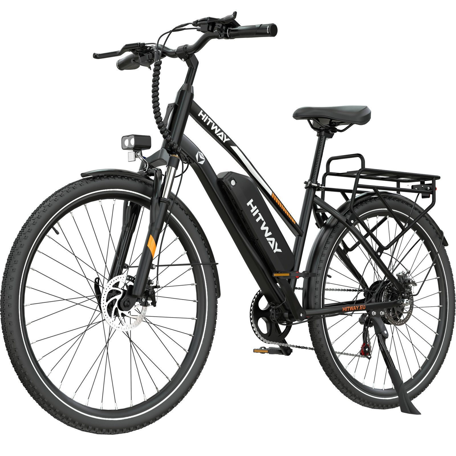 HITWAY E-Bike Trekkingrad Elektrofahrrad 28 Zoll Pedelec mit 36V13Ah bis zu 100km, 7 Gang, Kettenschaltung, E-Cityrad, Doppelscheibenbremse für Erwachsener