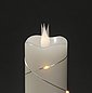 KONSTSMIDE LED-Kerze (1-tlg), LED Echtwachskerze weiß, mit 3D Flamme und silberfarbenem Draht umwickelt, Bild 3