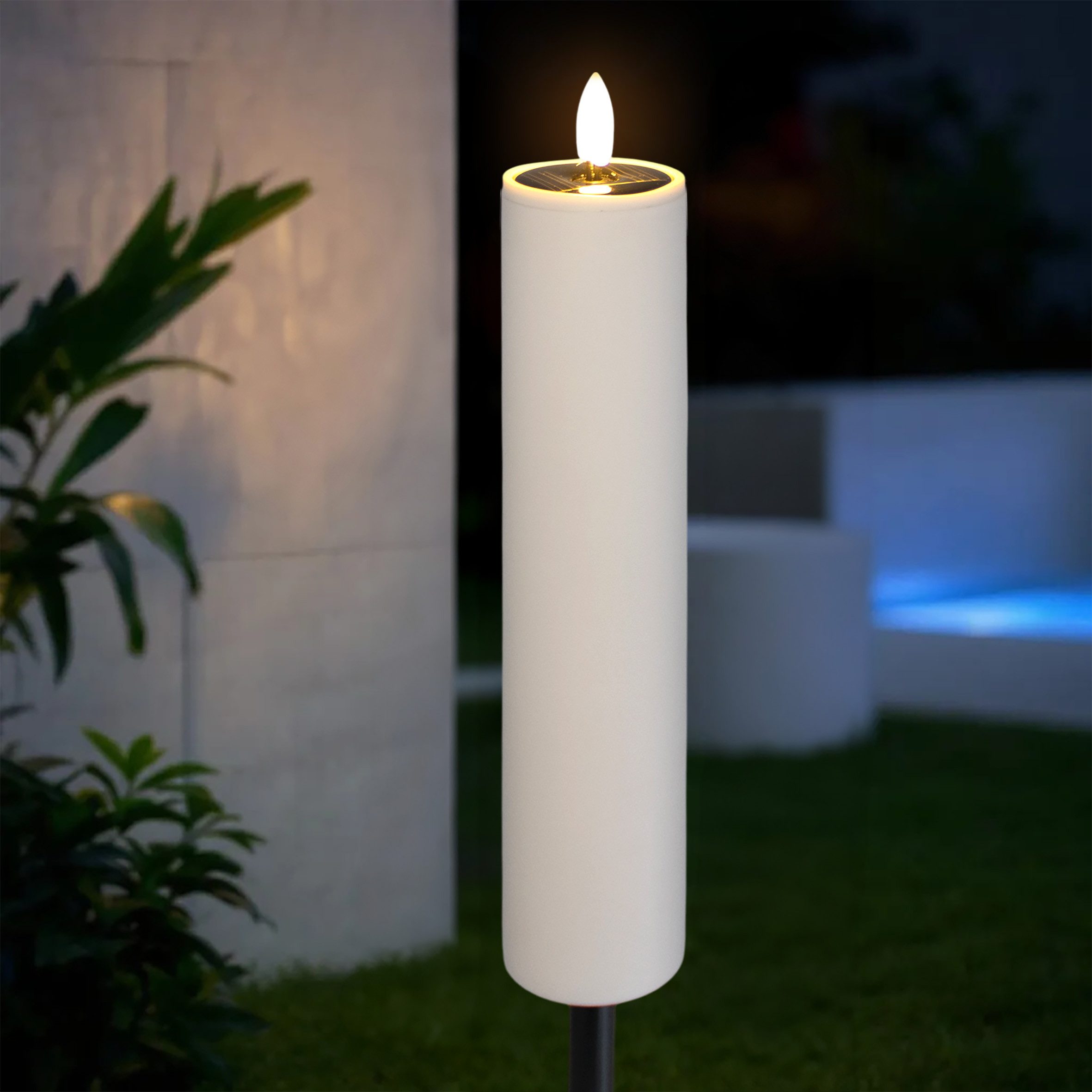 Spetebo LED-Kerze Solar Gartenfackel LED Kerze günstig online kaufen