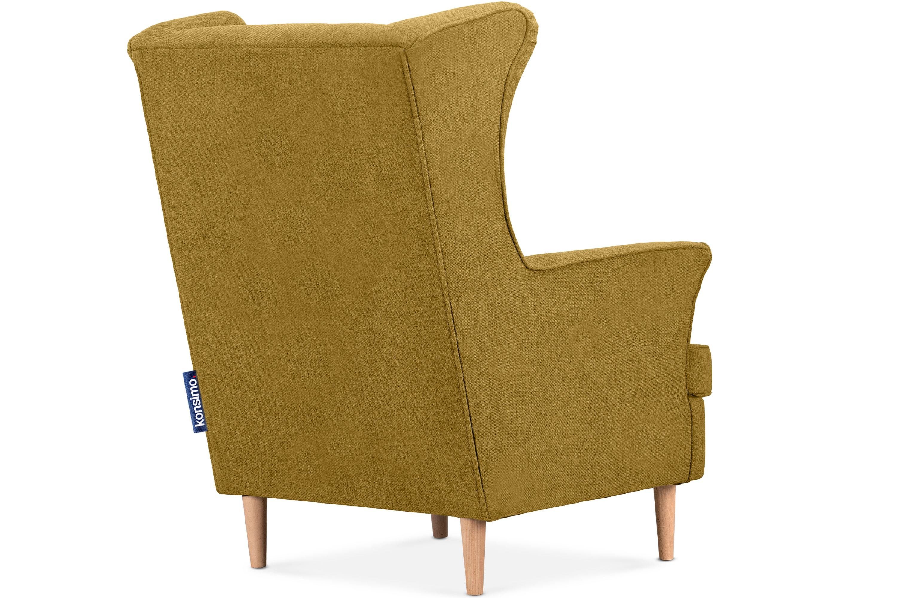 inklusive Kissen Sessel, Design, Füße, STRALIS Konsimo zeitloses hohe Ohrensessel dekorativem