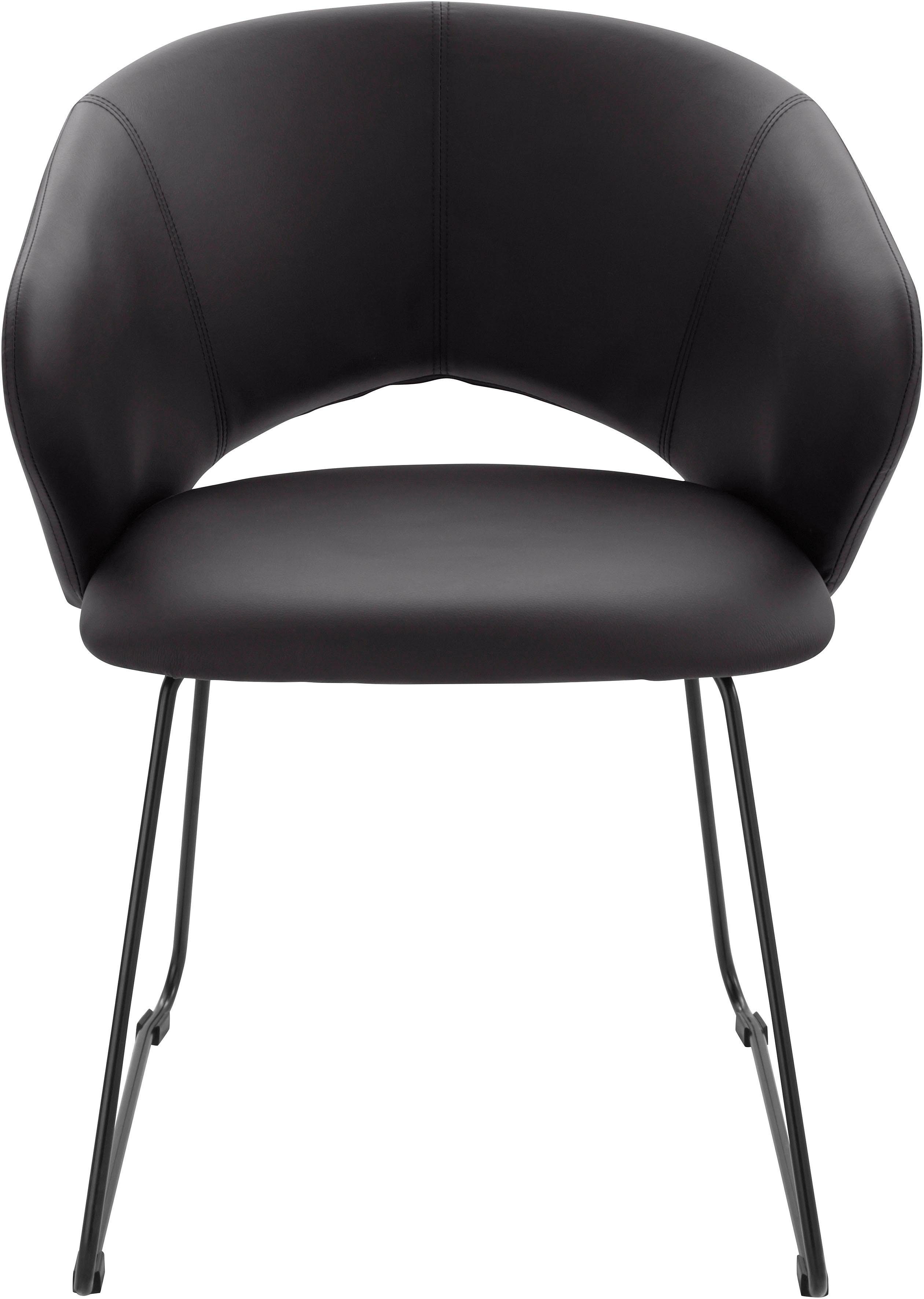 cm schwarz Esszimmerstuhl Form, und in Kunstleder INOSIGN 47 Plymouth, Bezug Metallgestell Sitzhöhe Kufen