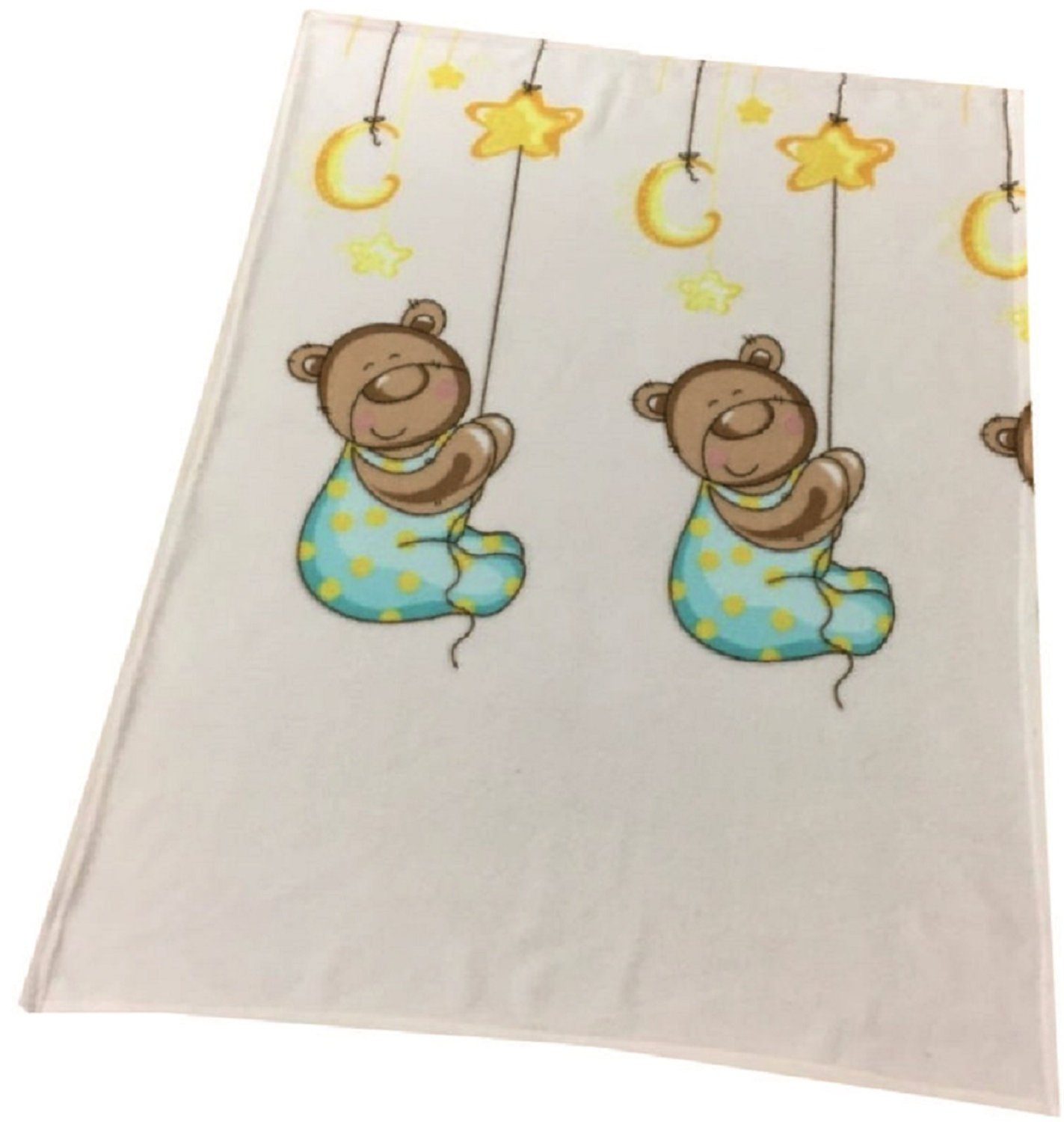 Wolldecke Baby Kuscheldecke Wohndecke Fleece Krabbeldecke, EXKLUSIV HEIMTEXTIL, Fleecedecke mit Motiv Bär