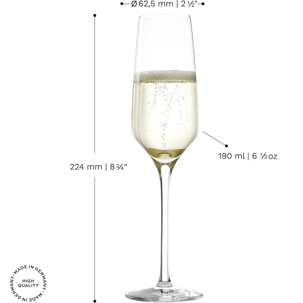 Stölzle Sektglas Stölzle Lausitz Experience Sektkelch 188 ml 6er Set, Glas