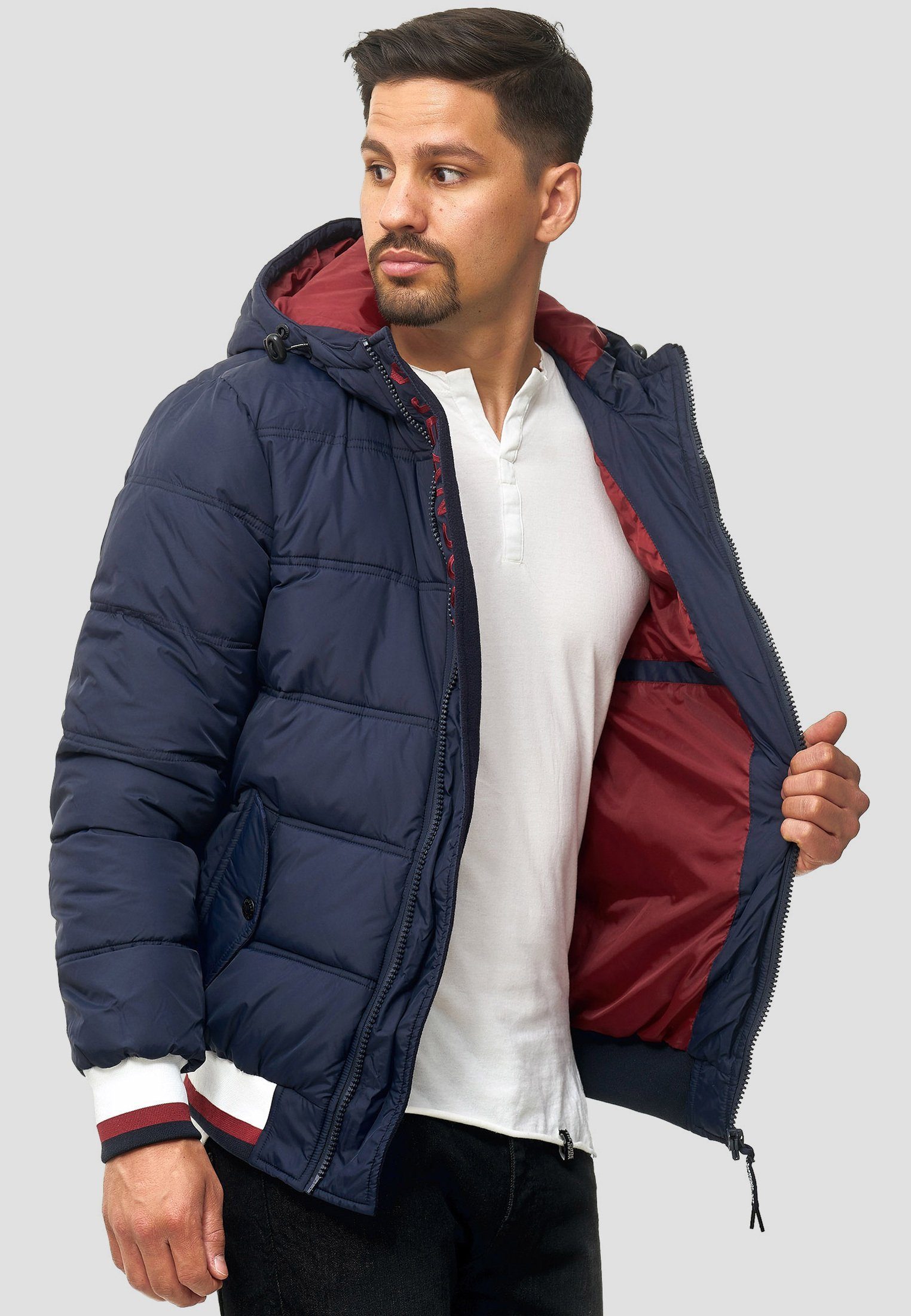 Indicode Steppjacke Herren Bacon Herrenjacke Daunen-Optik