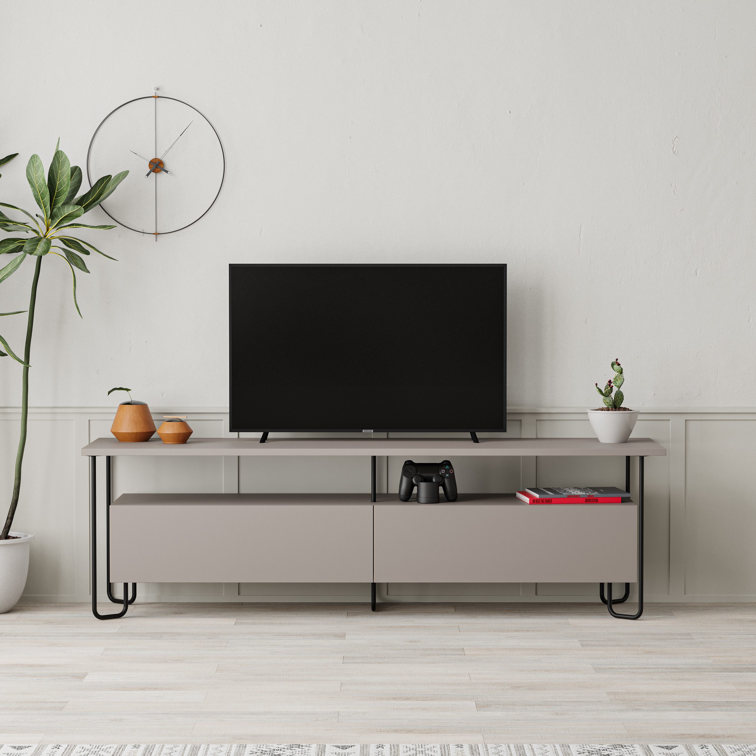Decortie TV-Schrank Cornea Modernes TV-Möbel mit Schrank, 150 x 42 x 45 cm günstig online kaufen