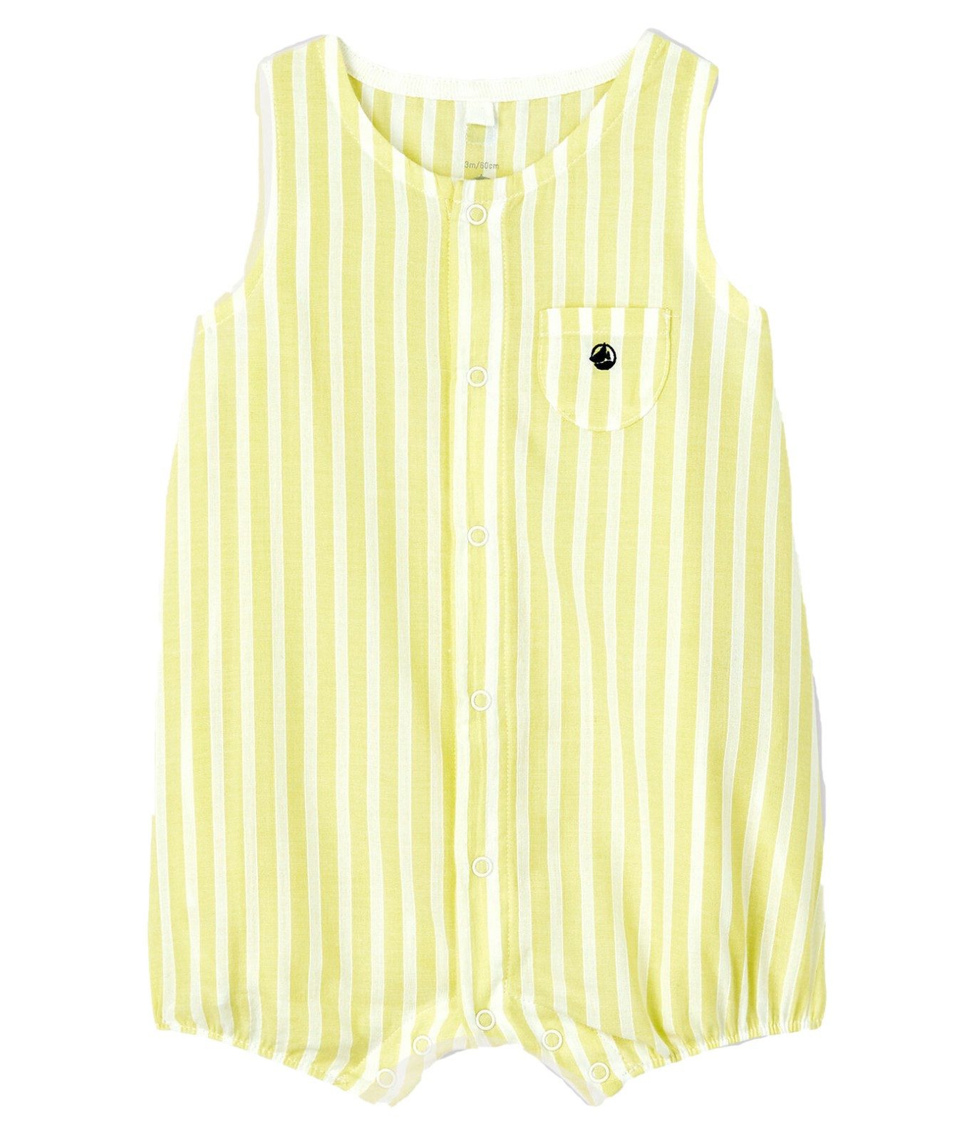 Petit Bateau Spieler Petit Bateau Baby Popeline Einteiler Spieler gelb mit Streifen