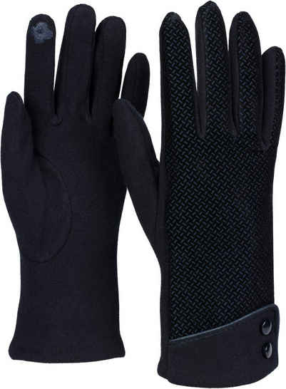 styleBREAKER Baumwollhandschuhe Touchscreen Handschuhe mit weichem Riffel Muster