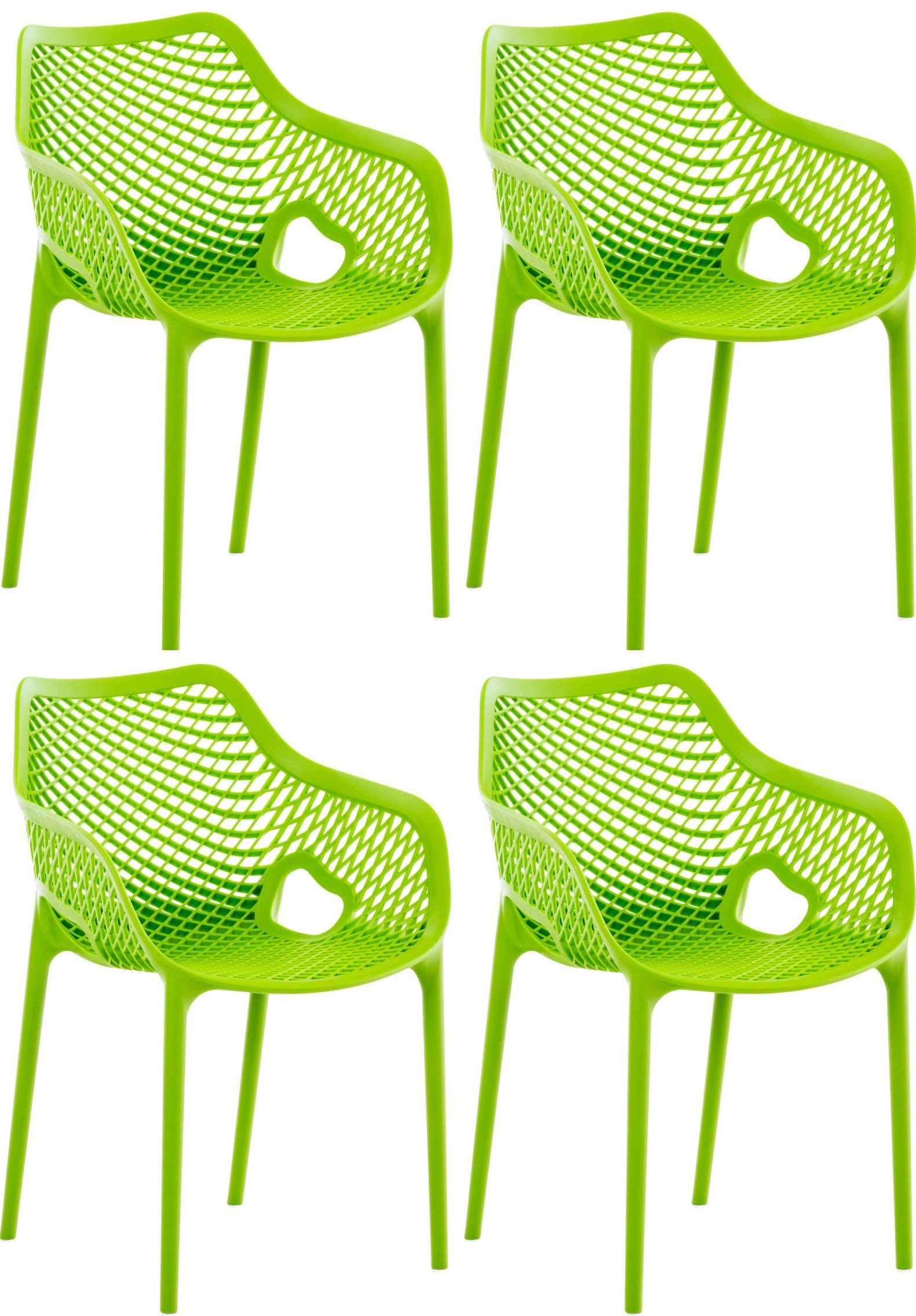 CLP Gartenstuhl Air XL (4er Set), Outdoor-Stühle, mit Wabenmuster grün