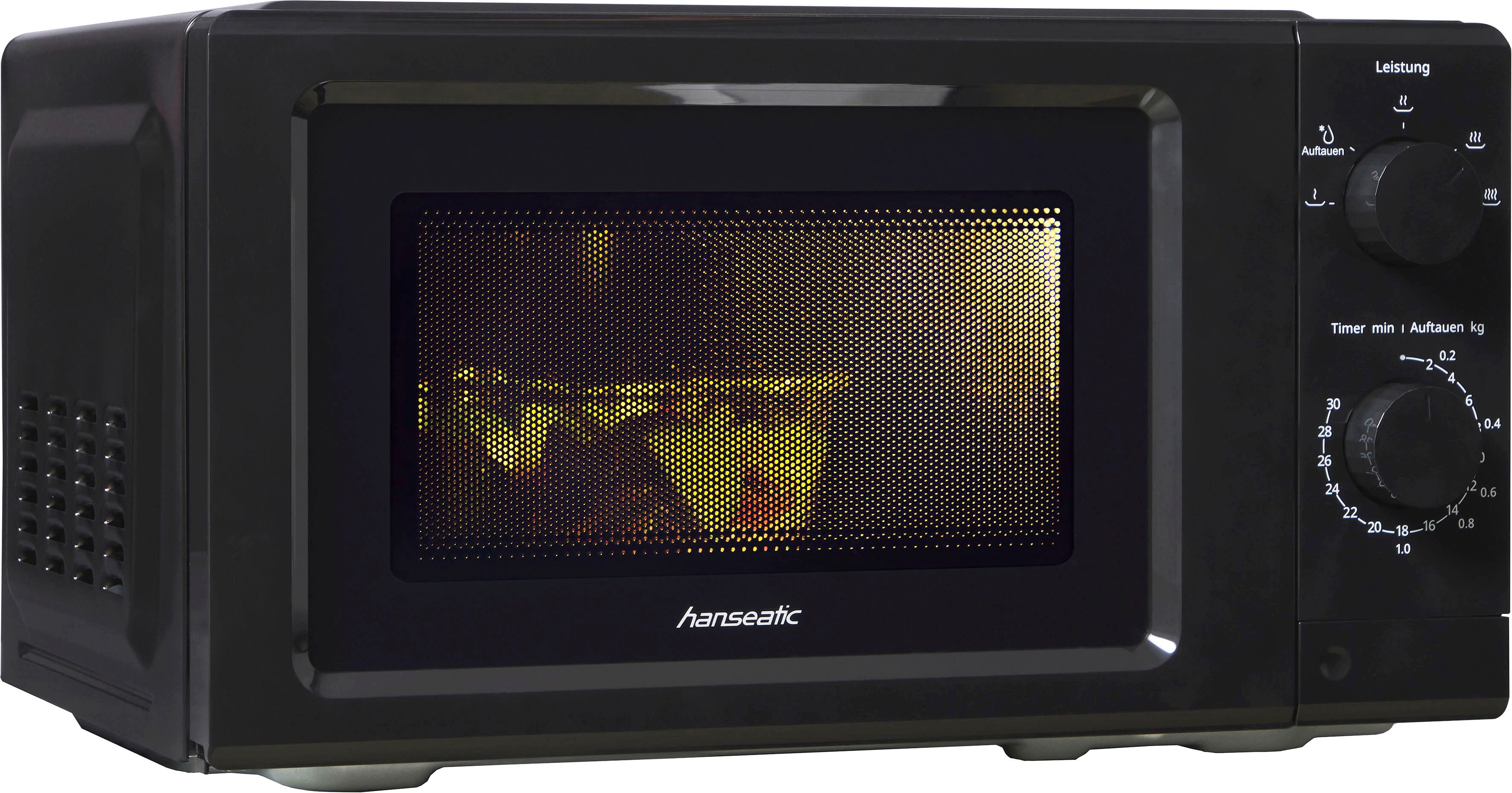 Hanseatic Mikrowelle HM19B1M, Mikrowelle, 19 l, Leistung 700 W, Auftaufunktion, 5 Leistungsstufen