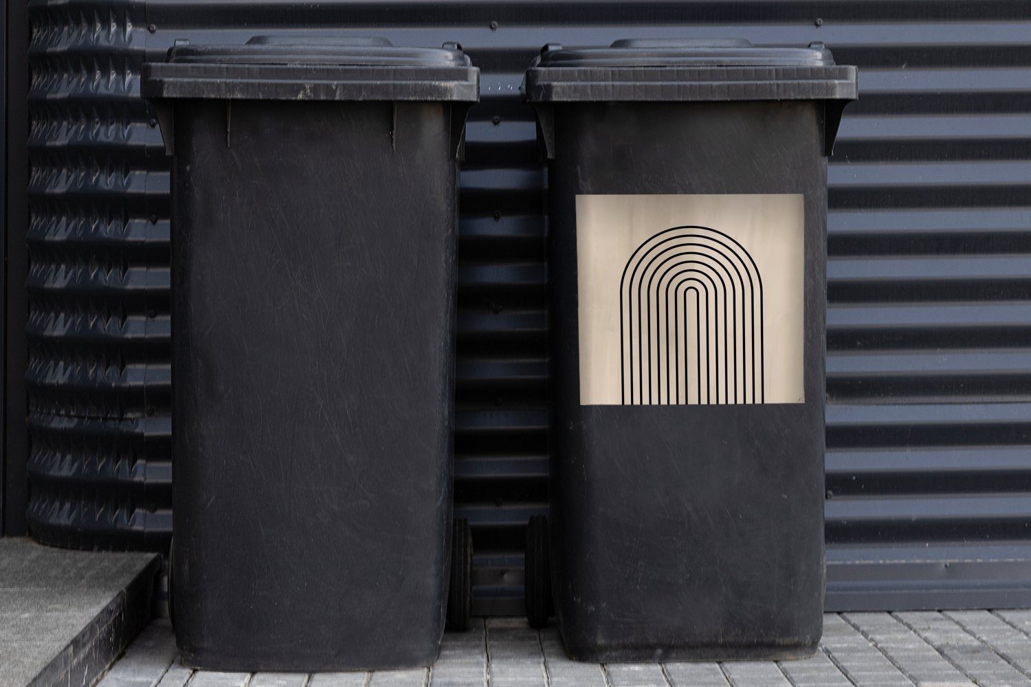 MuchoWow Sticker, Container, Abfalbehälter Mülltonne, St), Abstrakt Mülleimer-aufkleber, - Bogen Streifen - Wandsticker (1