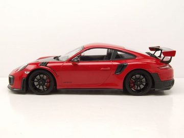 Minichamps Modellauto Porsche 911 (991.2) GT2 RS 2018 rot mit schwarzen Felgen Modellauto, Maßstab 1:18