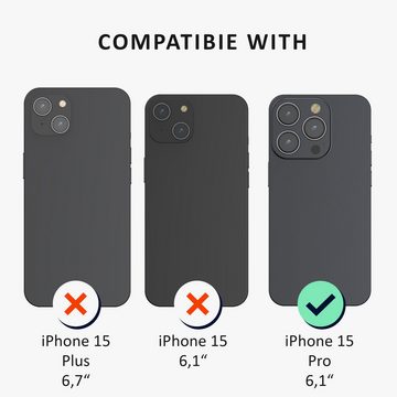 kalibri Handyhülle Hülle für Apple iPhone 15 Pro harte Handyhülle, Case kompatibel mit MagSafe - Cover mit Ständer