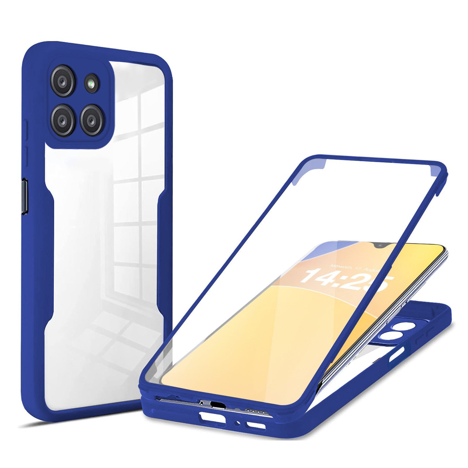 Tec-Expert Handyhülle 360 Grad Hülle für Samsung Galaxy A22 5G 6.6 Zoll, 6.6, Rundum Schutz Cover Case Hülle robust