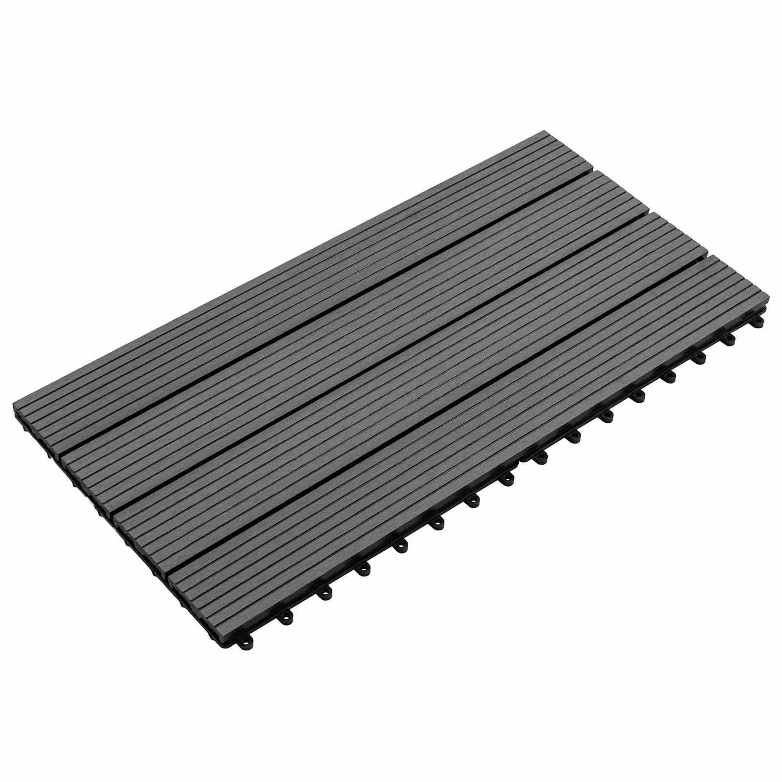 vidaXL Terrassendielen Terrassenfliese 6 stk. Grau 60 x 30 cm WPC, BxL: je 30x60 cm, (6-St)