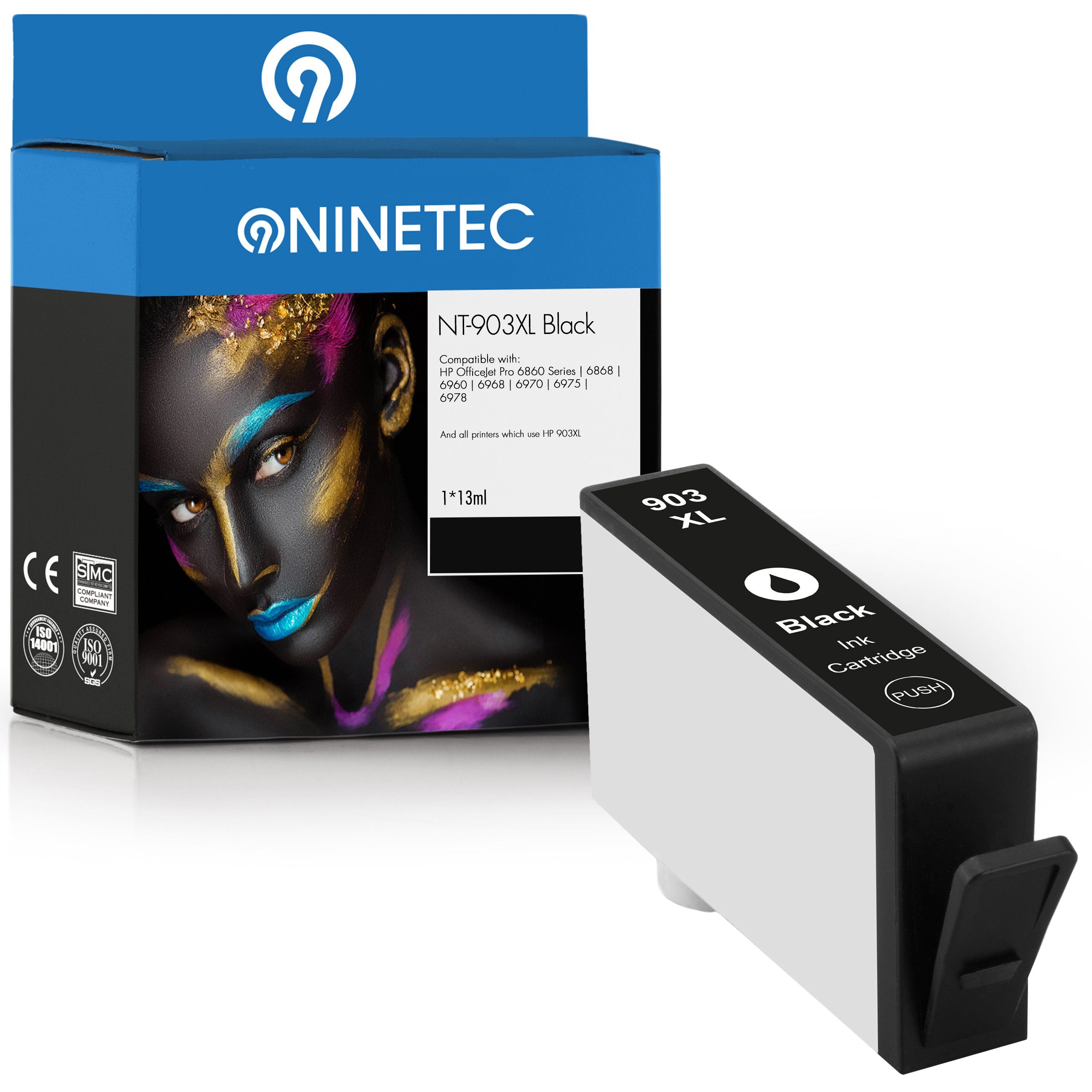NINETEC ersetzt HP 903XL 903 XL Black (T6M15AE) Tintenpatrone