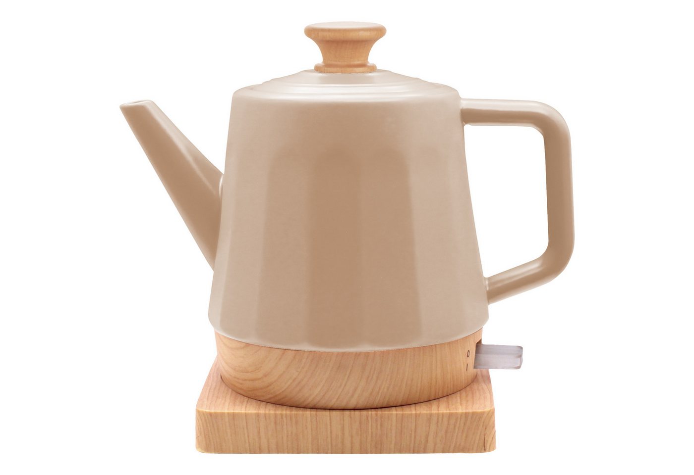 KVOTA Wasserkocher Harmonie, Keramik, 1,2 l, 1200 W, 360°-Basis, White Oak, Beige, 1.2 l, 1200 W, Keramikgehäuse, verdecktes Heizelement