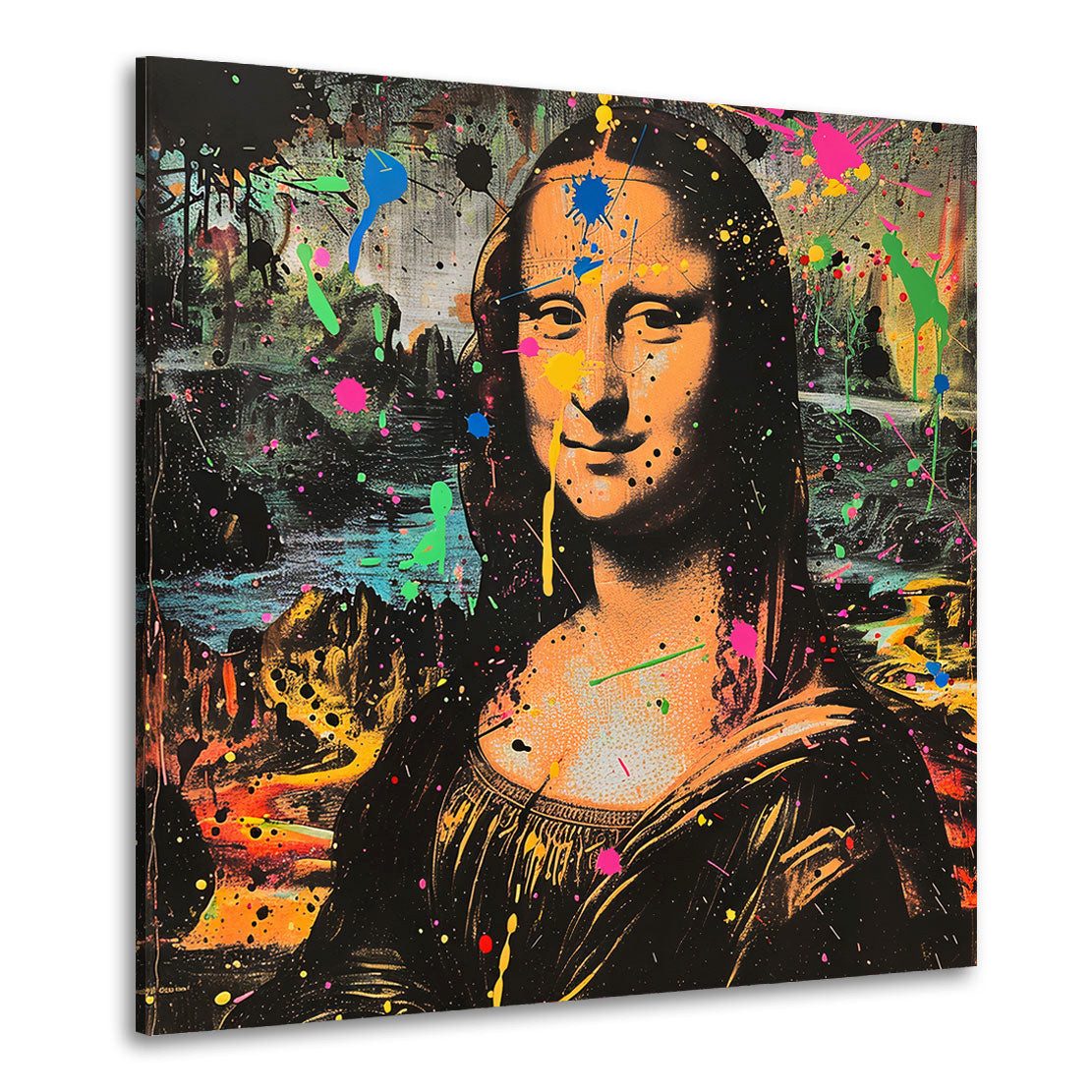 Artedinoi Leinwandbild Mona in bunter Pop Art Leinwandbild Wandbild Kunstdruck XL Wanddeko, Mona Lisa, bunt
