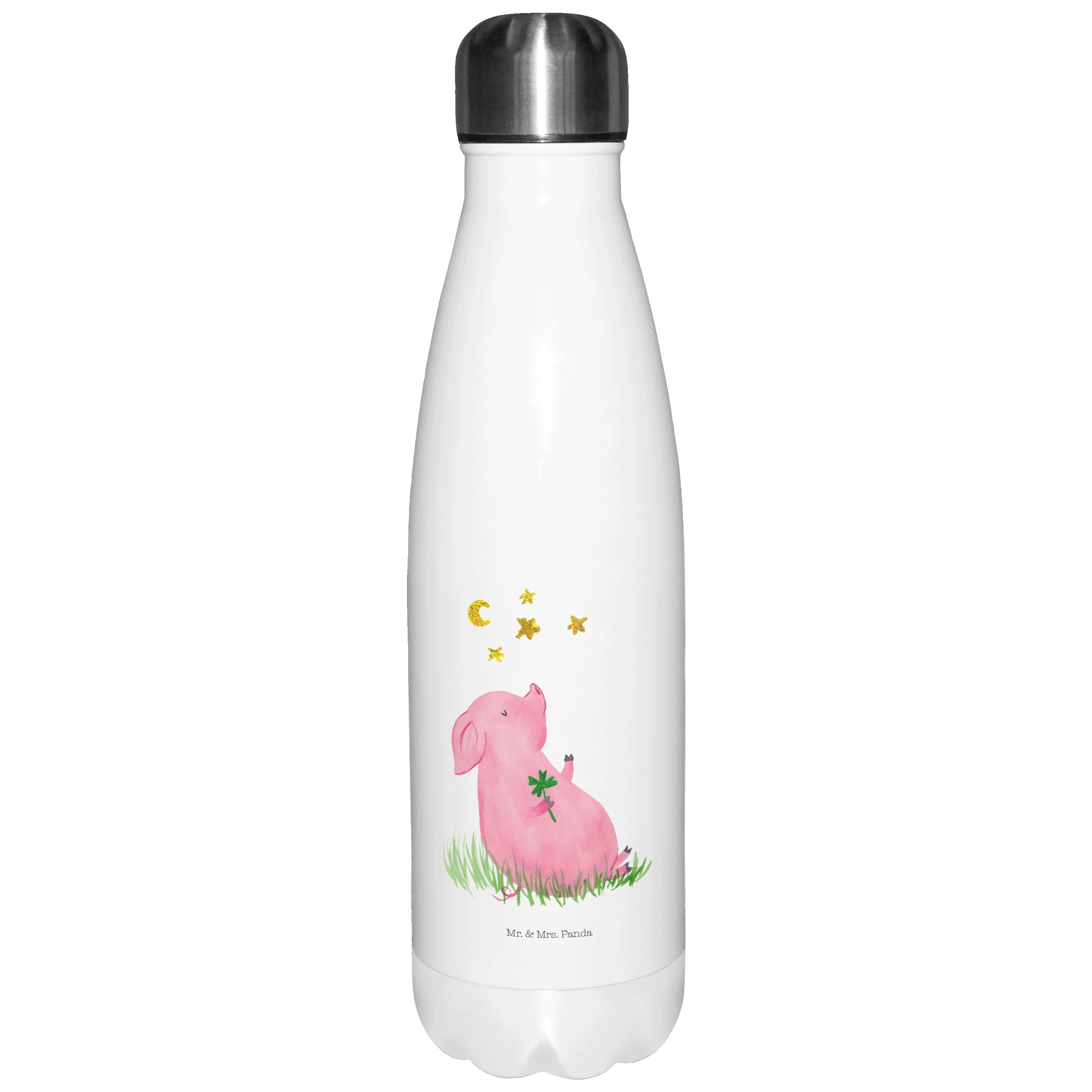 Mr. & Mrs. Panda Thermoflasche Schwein Glück Weiß Geschenk
