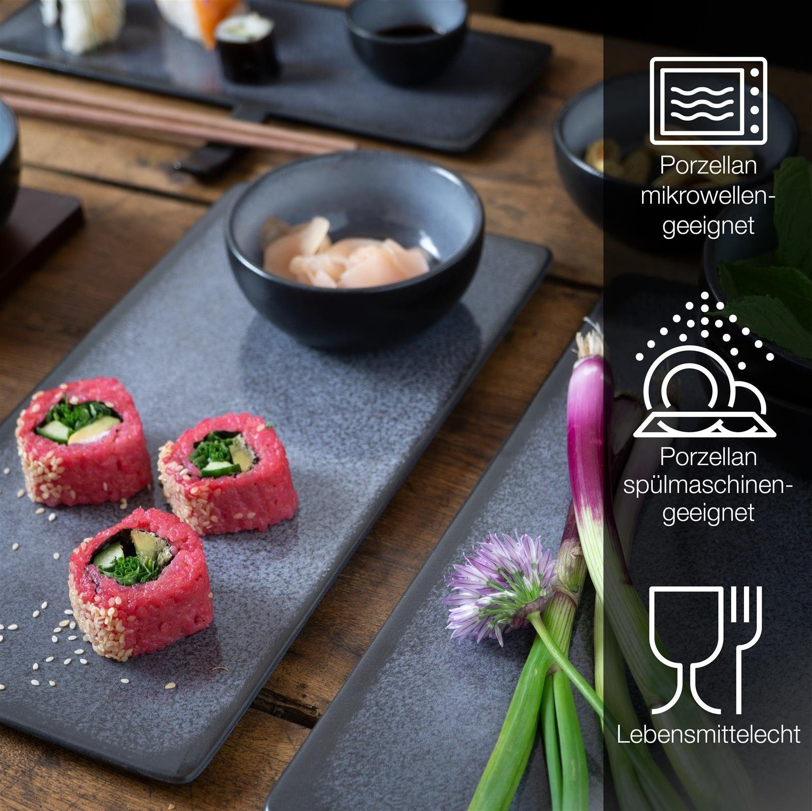 Moritz & Moritz Sushiteller Moritz & Moritz VIDA 29tlg Sushi Set Blau, (29 St), für 4 Personen - 29 Teile