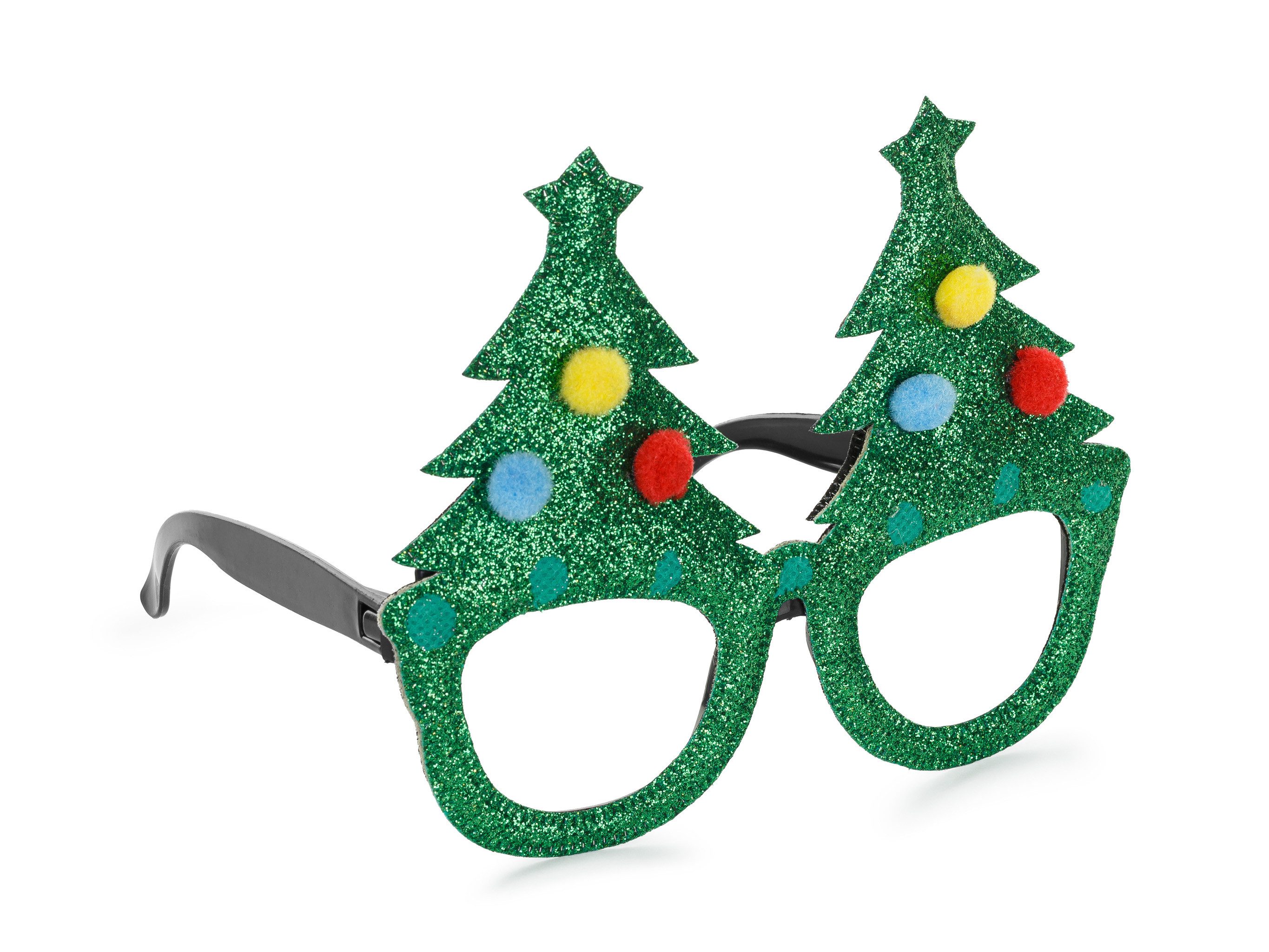 partydeco Kostüm, Partybrille Weihnachtsbaum 15x12cm Grün