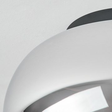 hofstein Deckenleuchte »Cardeto« moderne Deckenlampe aus Metall/Glas in Schwarz/Chromfarben, ohne Leuchtmittel, Leuchte im Retro/Vintage-Design mit Schirm aus Glas (30cm), 1xE27