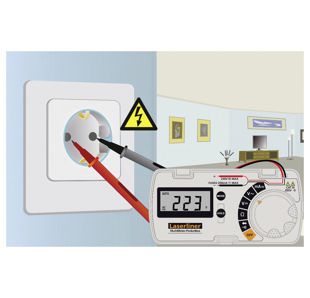 Thumbnail - LASERLINER Spannungsprüfer Laserliner MultiMeter-PocketBox Hand-Multimeter, (MultiMeter-PocketBox)