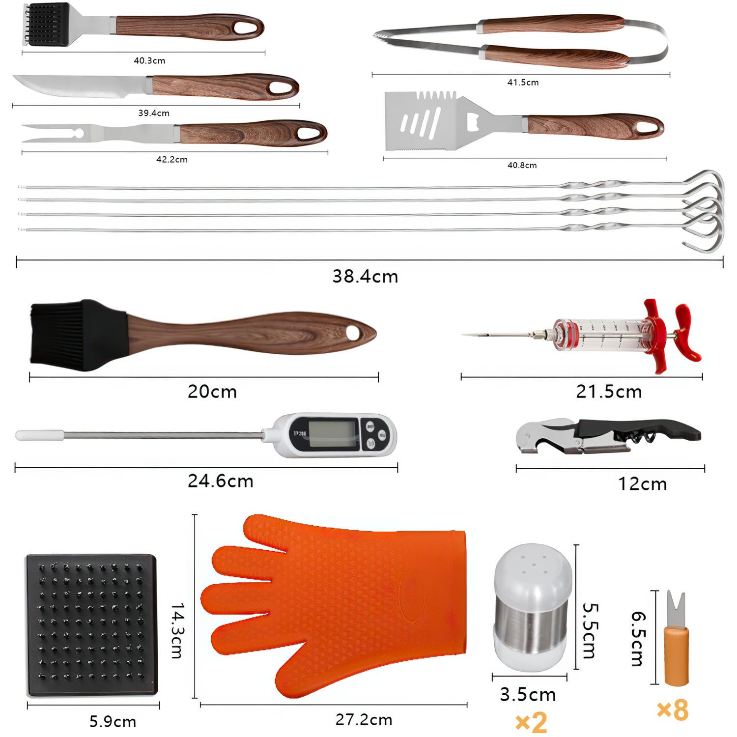 Refined Living Grillbesteck-Set 26tlg Grillbesteck Set Edelstahl mit Tragetasche BBQ Zubehör Set, (Hochwertiges Grillset für Männer Frauen Geschenk Personalisiert, 26 tlg., Vatertagsgeschenk, Valentinstagsgeschenk, Geschenke für BBQ Enthusias), Freund und Familientreffen für Garten und Camping BBQ