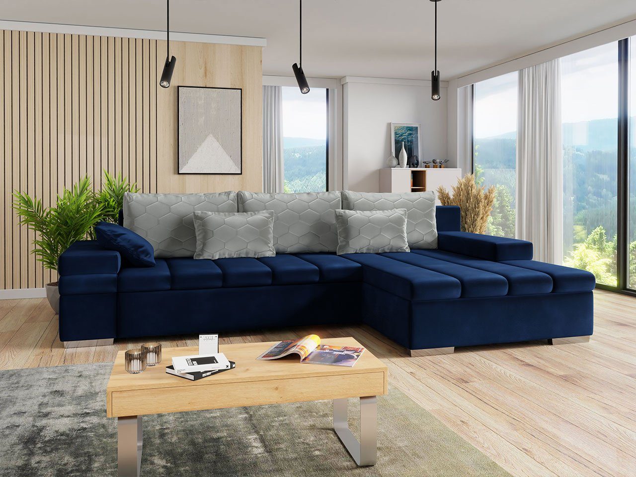 MIRJAN24 Ecksofa Bangkok Premium, mit Bettkasten und Schlaffunktion, Moderne Eckcouch, Couch L-Form