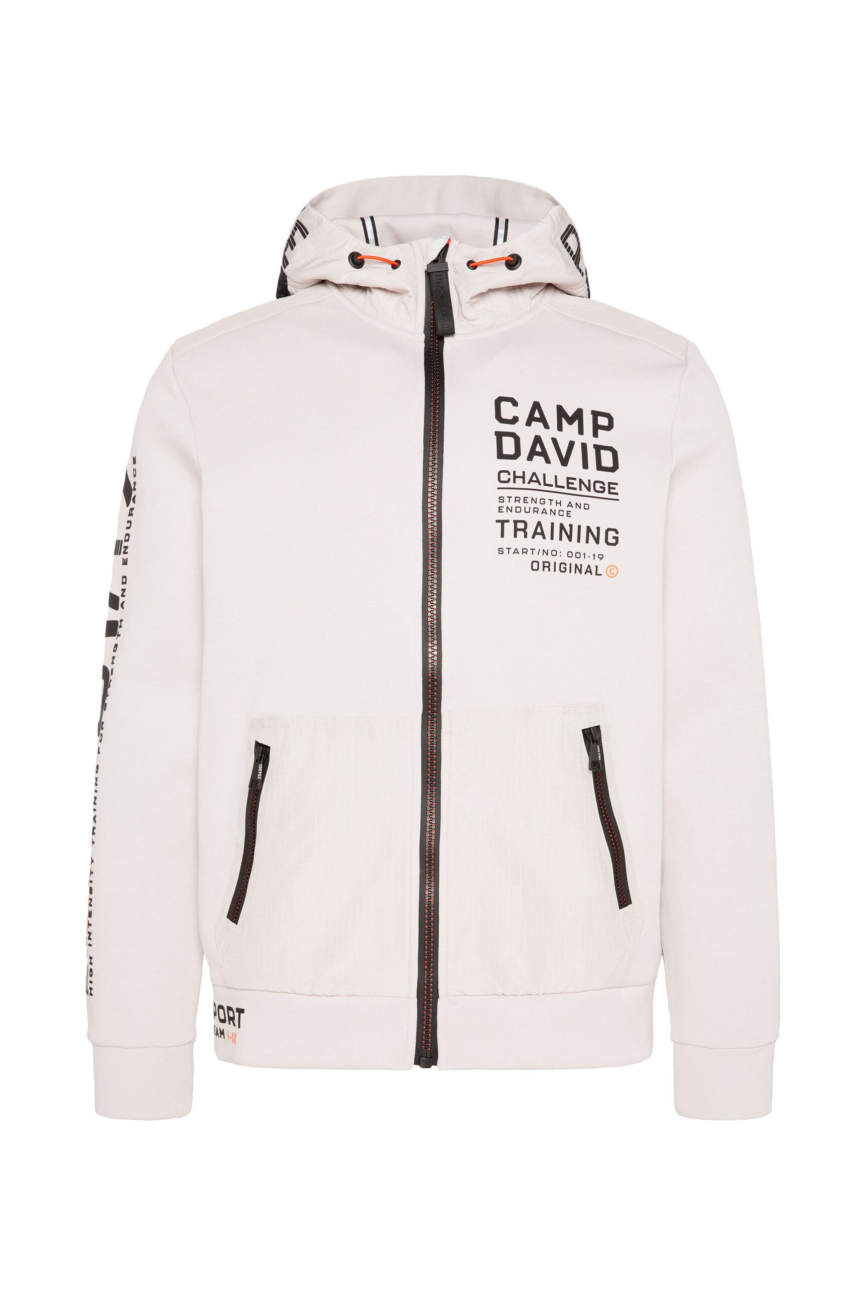 CAMP DAVID Kapuzensweatjacke mit Baumwolle
