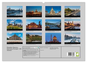 CALVENDO Wandkalender Dresden-Saxony-Germany-Europe / UK-Version (Premium-Calendar 2023 DIN A2 Landscape)