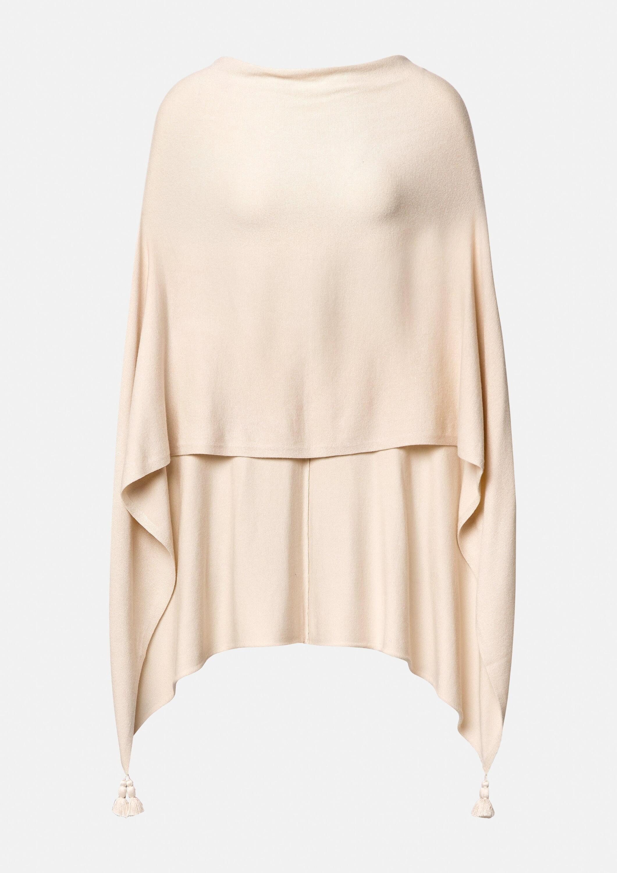comma Poncho Indoor-Poncho Feinstrick-Poncho mit Quasten