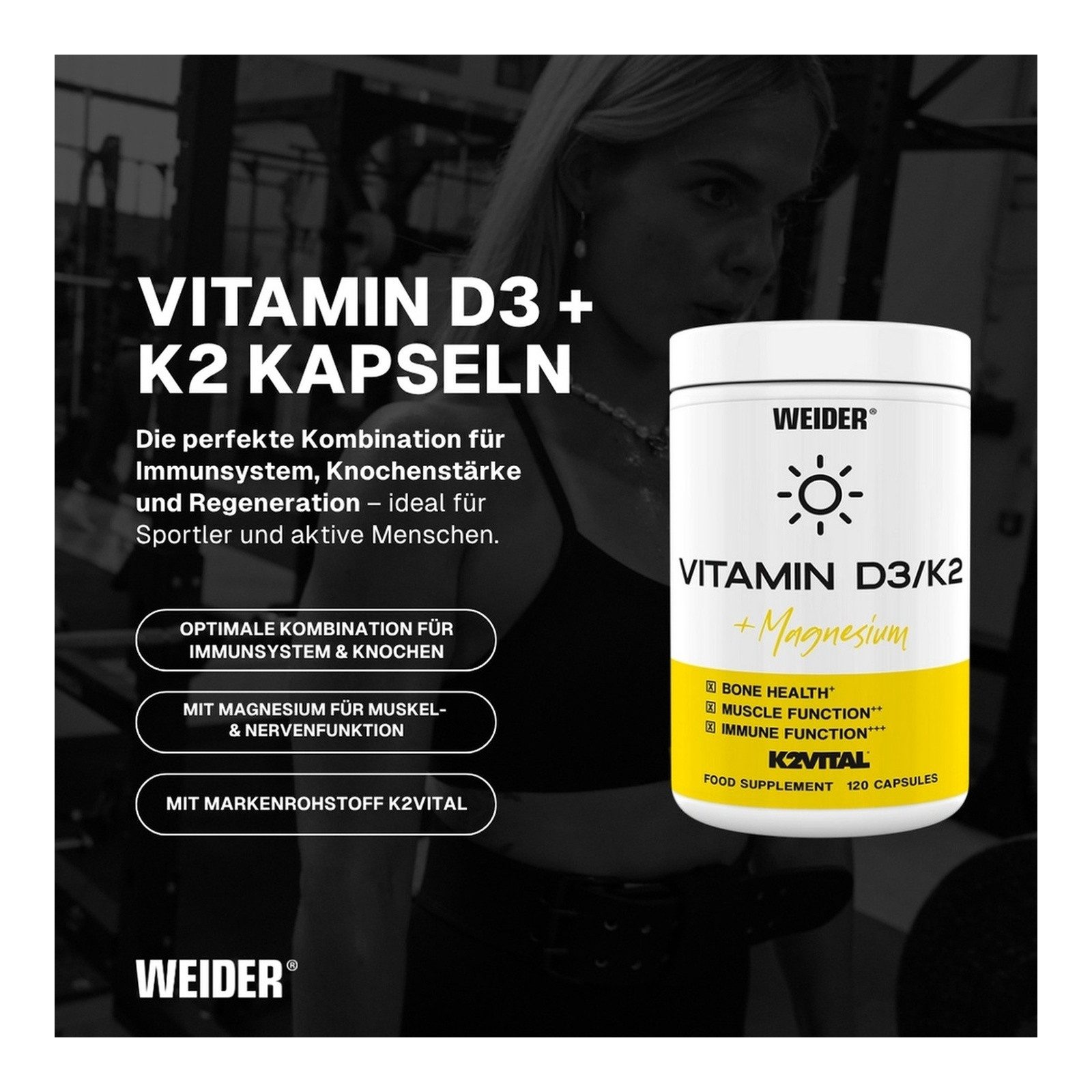 WEIDER® Weider Vitamin D3/K2 Kapseln Kapseln