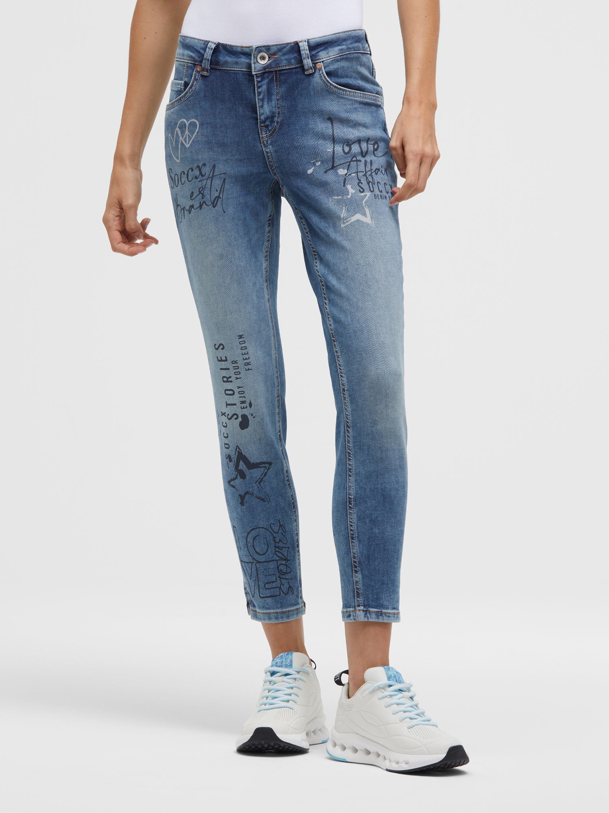SOCCX Slim-fit-Jeans mit schmalem Bein
