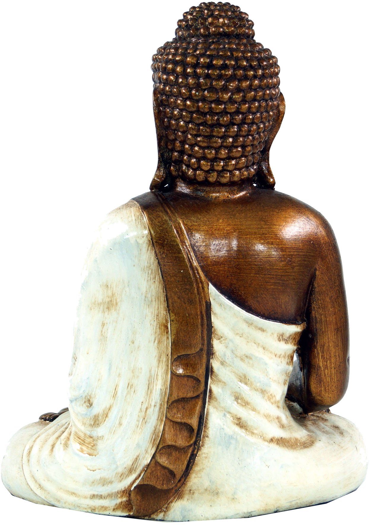 Guru-Shop Buddhafigur Buddha aus.. Sitzender Mudra Bhuimsparsha im weiß