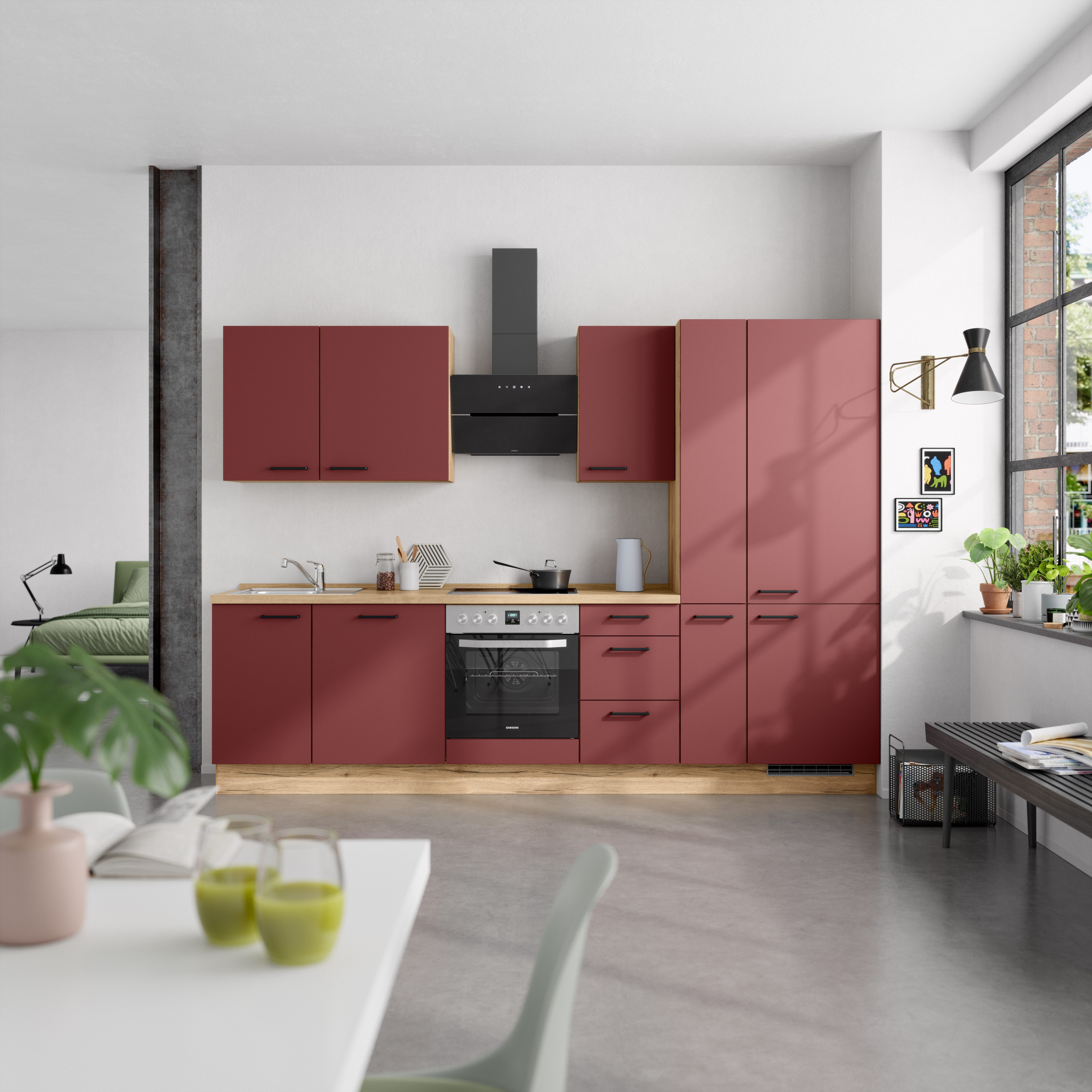 nobilia® Küchenzeile "Easytouch II", NEU: individuell anpassbar mit gratis Profi-Beratung, vormontiert, Breite 300 cm, Ausrichtung wählbar, wahlw. mit E-Geräten