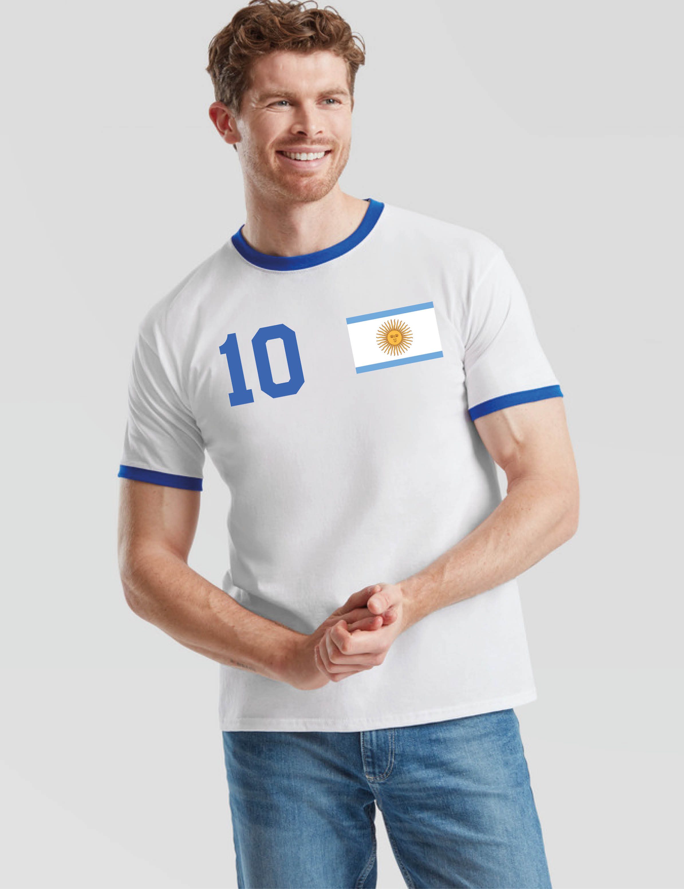 Youth Designz T-Shirt Argentinien Herren T-Shirt im Fußball Trikot Look mit trendigem Motiv