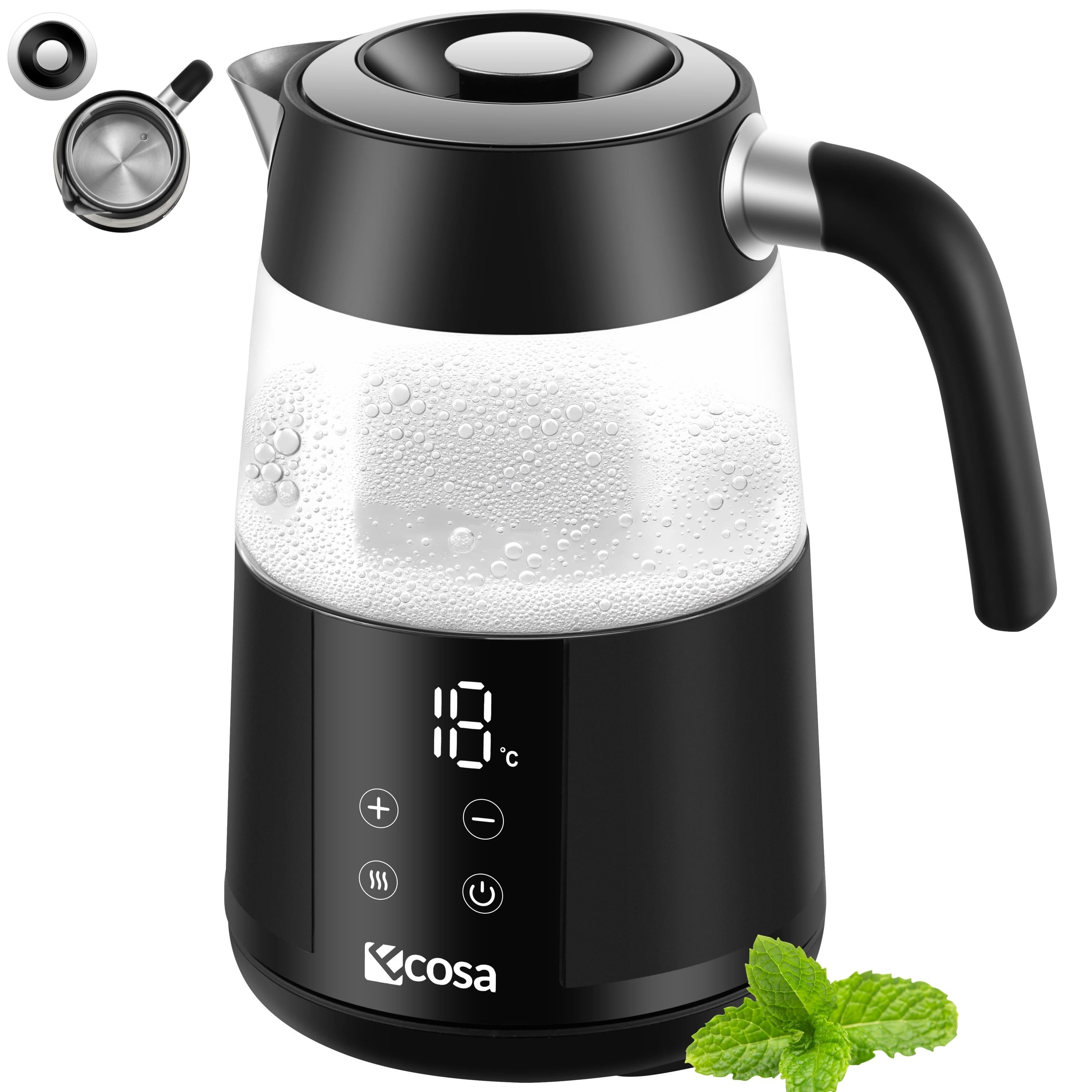 ecosa Wasserkocher EO-699, 1.7 l, 2200 W, Großes digitales Farb-Touchdisplay mit Sensortasten