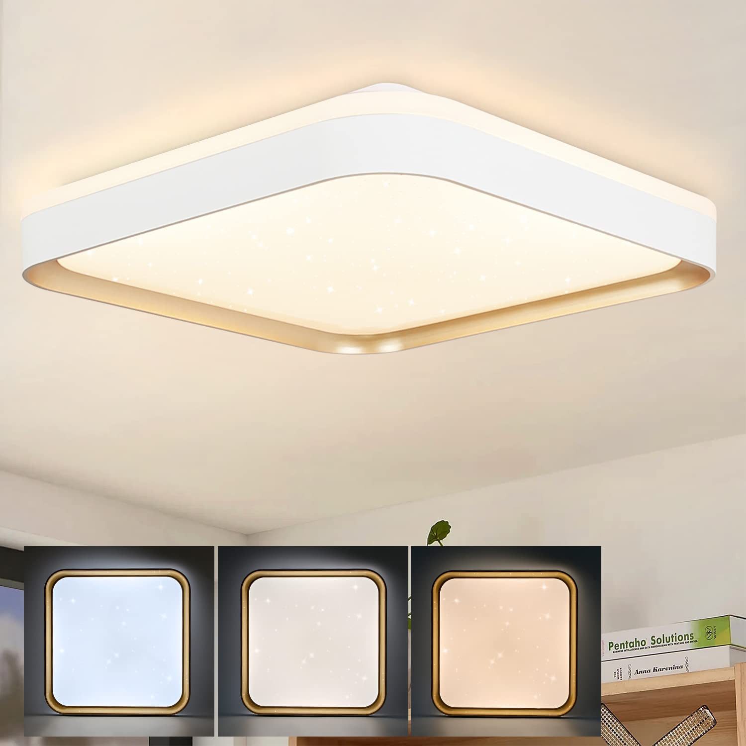 Nettlife LED Deckenleuchte Sternenhimmel Dimmbar Schwarz günstig online kaufen